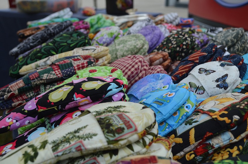 Vendors sold handmade items such as miniature oven mitts.