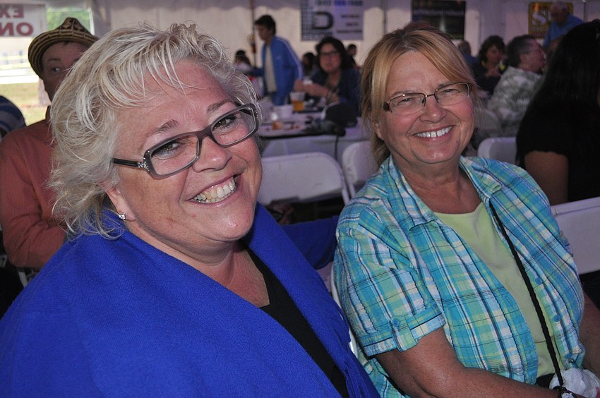 Julia Aranibar, Manatee County School Board chairwoman, with Pam Scranton