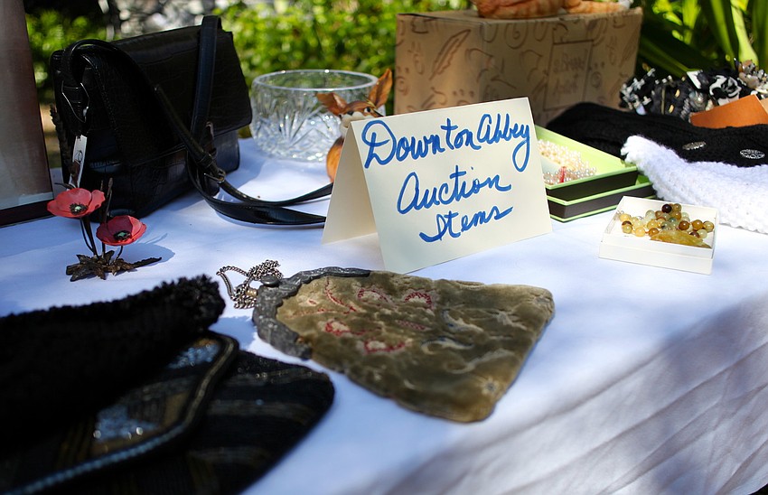 Antique purses and jewelry were auctioned off during the event.