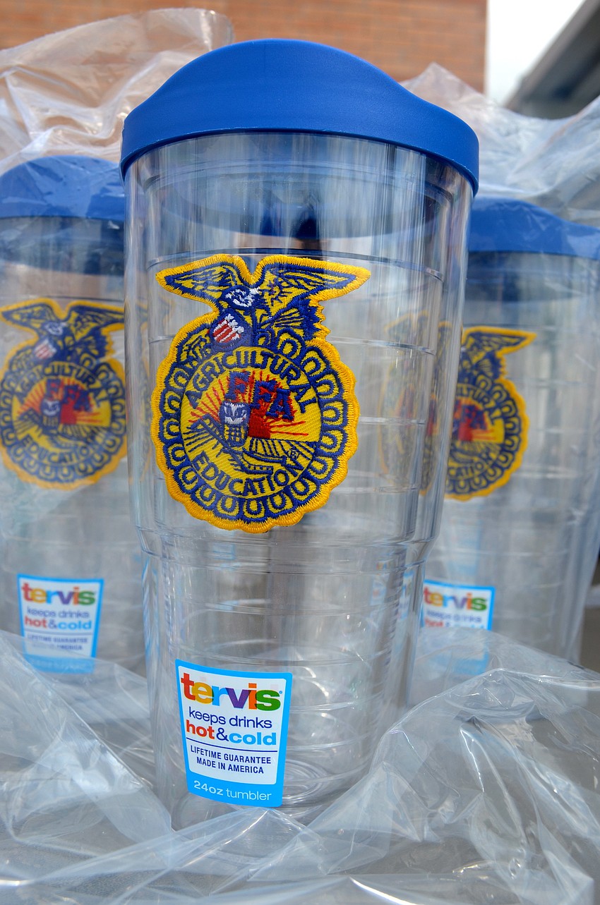 The event featured items for sale, such as Tervis Tumblers, band T-shirts and snacks.