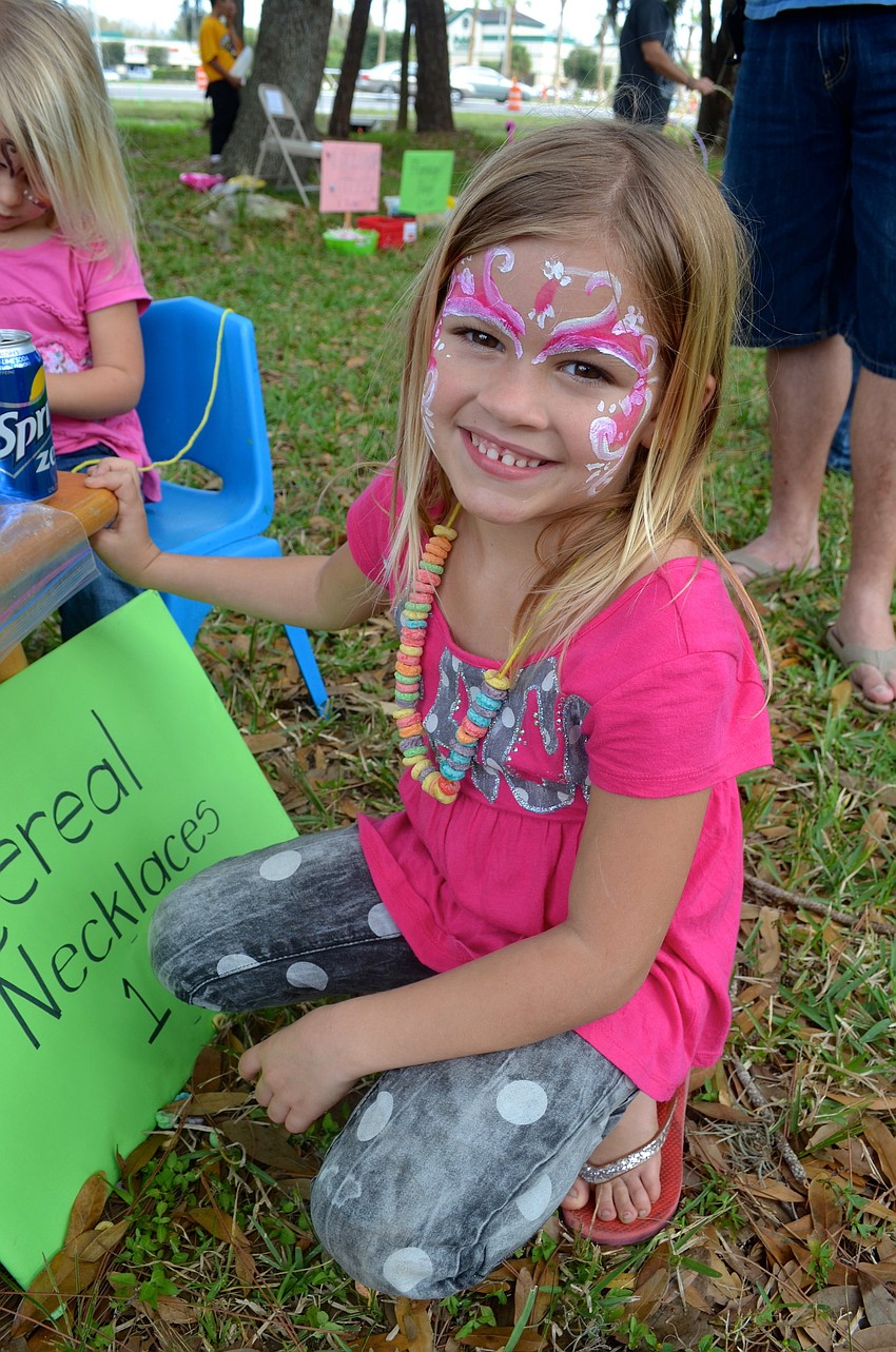 Ava Munns, 6, decides which game to play next.