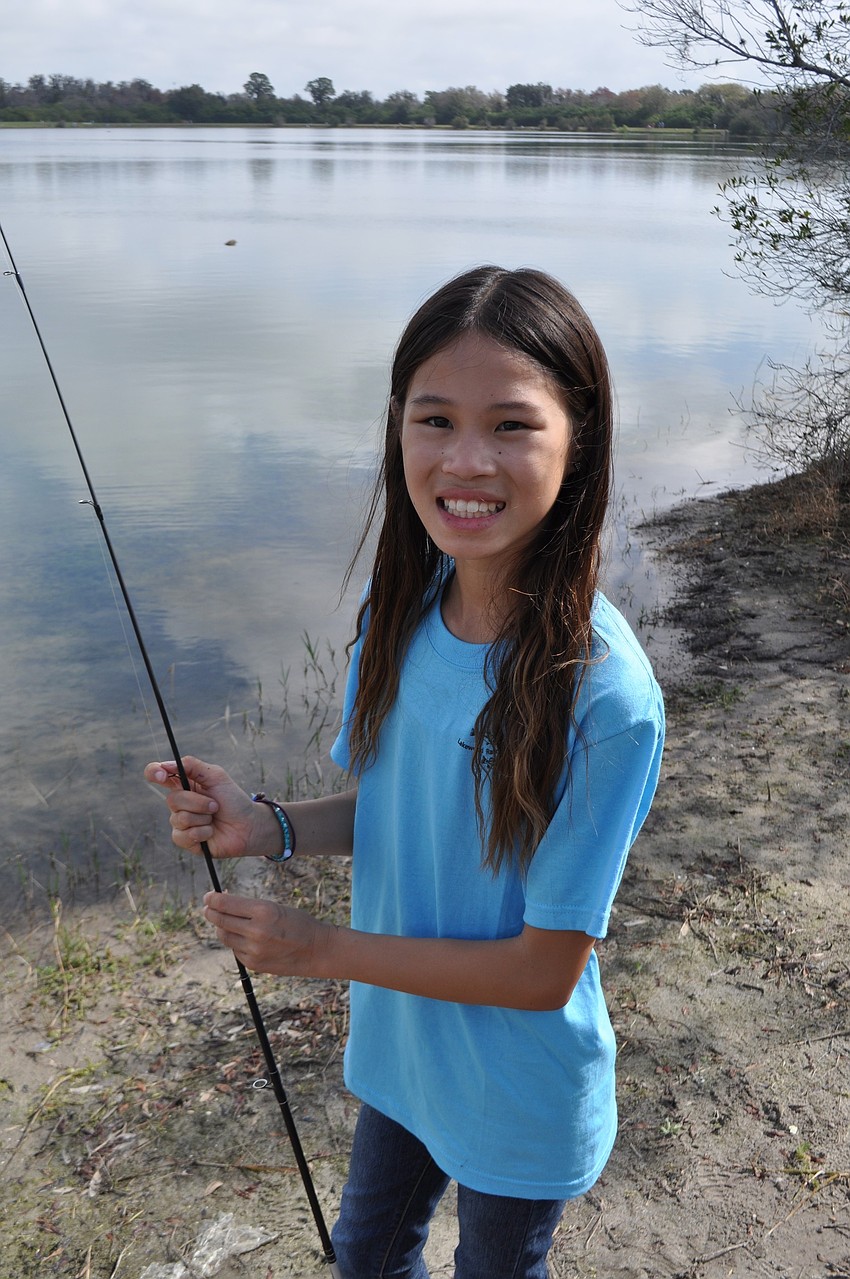 Leilani Lyons, 10, enjoys the morning.