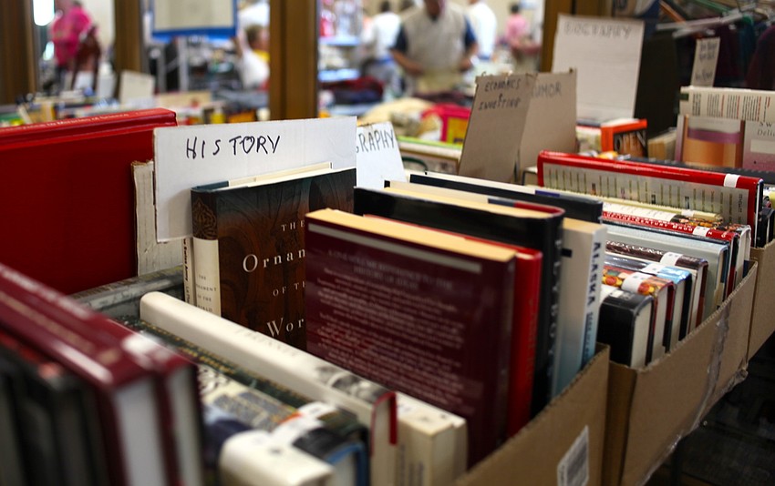 The sale featured books, clothes, electronics, fresh baked goods, and much more.