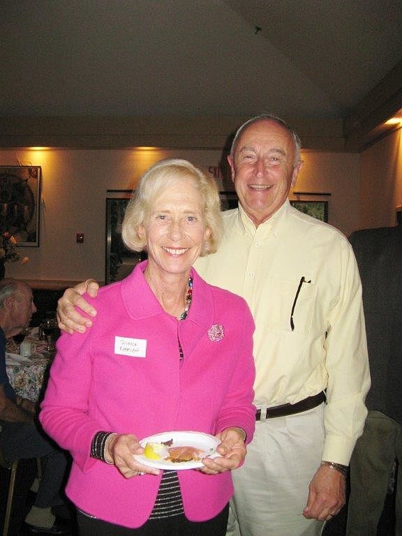 Diana Emrich with her husband, the Rev. Fred Emrich, attended the All Angels Dining Club dinner.