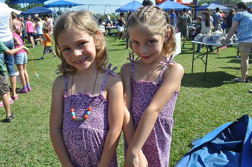 Six-year-old twins Isabel and Lily Dibble