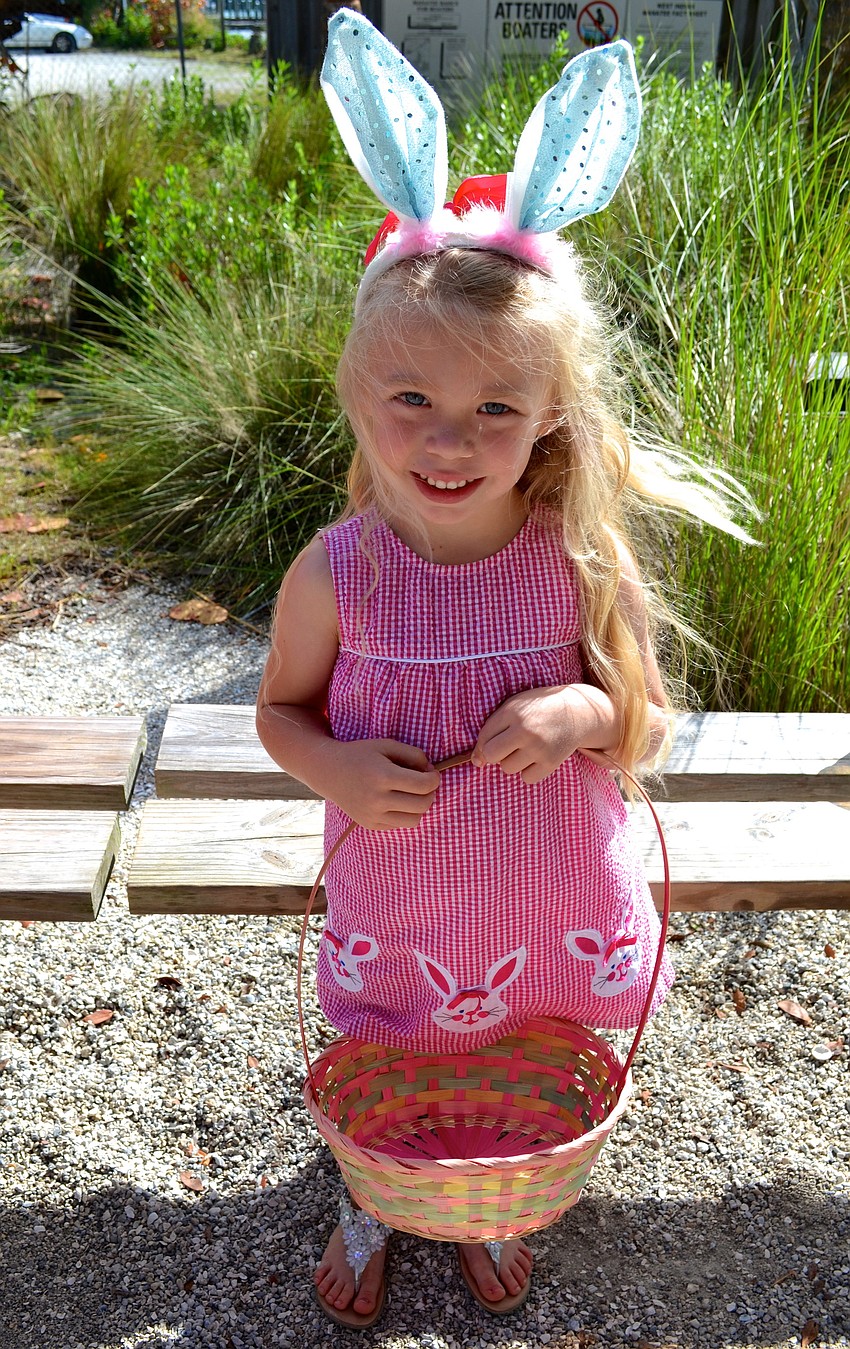 Lauren-Taylor Nock, 5, donned bunny ears for the occasion.