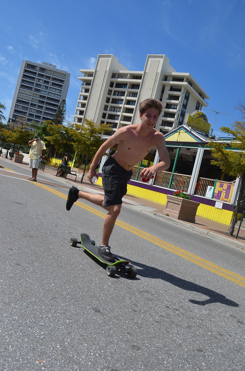 Christian Giduss came in fourth place in the 13.6 â€“ mile race.