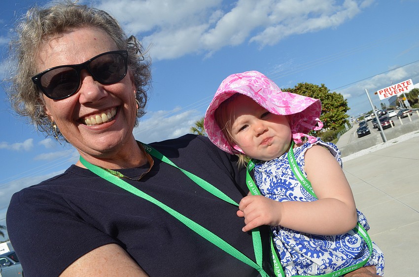 Sara Evans holds her granddaughter Maia.