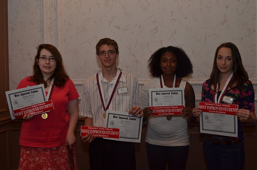 Riverview High School Juniors Elizabeth Hervig, Trent Nelson, Lissette cerda and Taylor Williams
