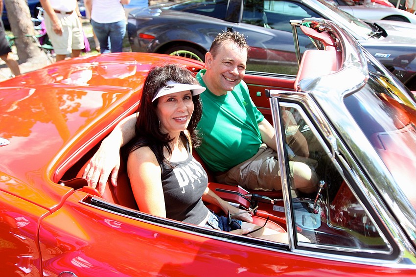 Rosalba Llerena and Steve DuToit in their 1967 convertible Corvette.