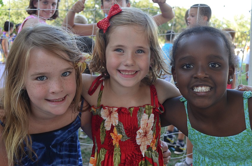 Second graders Kate N., Samantha F. and Mili K.