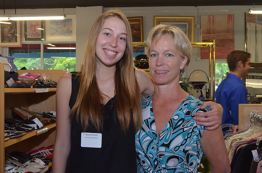 Scholarship recipient Mona Pinot studies playwriting at the University of Miami. She attended the celebration with her mother Joni.