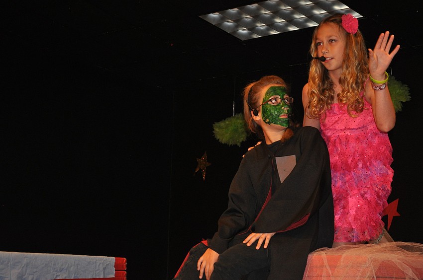 Allysan Decker and Kayla Estling acted out a skit.