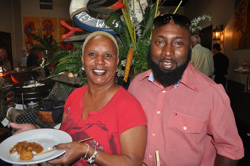 Tracye Stephens and Fredrick Scott enjoyed their first shrimp boil.