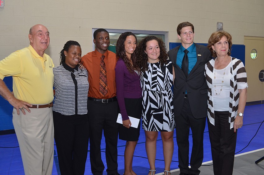 Dick Vitale, Allyiah Bartley, Caio Gilot, Makayla Francis, Anjolie Bodden, Kevin Stalker and Lorraine Vitale