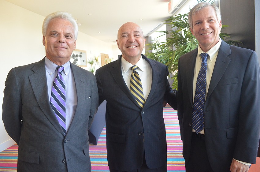 Charles Clapsaddle of the Manatee Educational Television, Carlos Buqueras of Manatee County Port Authority and David Sessions of Willis Smith Construction