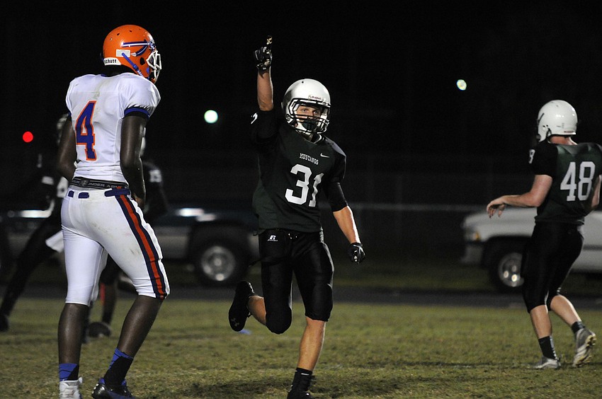James Jeffcoat celebrates following Lakewood Ranchâ€™s 55-34 victory over Southeast Aug. 30.