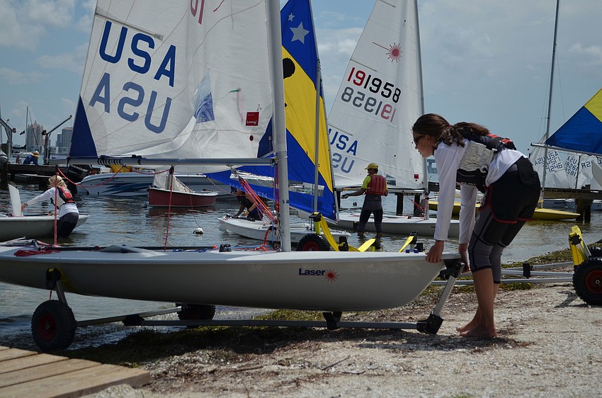 Lucie Keller gets ready to sail.