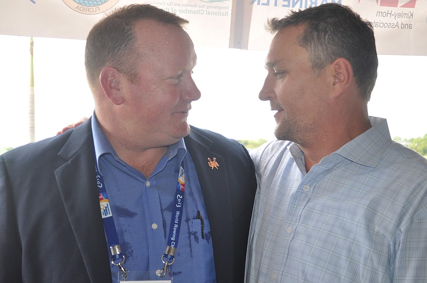 Paul Blackketter and Rep. Doug Holder exchanged gratitude.