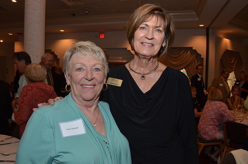 Pam Nickell legislative assistant of Representative Ron Pilon and Joan McGill of the Economic Development Corporation