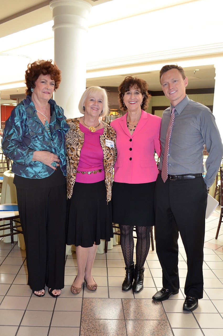 Co-chair Leslie Kudla, co-chair Sandy Slaminko, fashion show moderator Gail Shane and Westfield Southgate Mall Regional Director of Marketing Sam Davidson