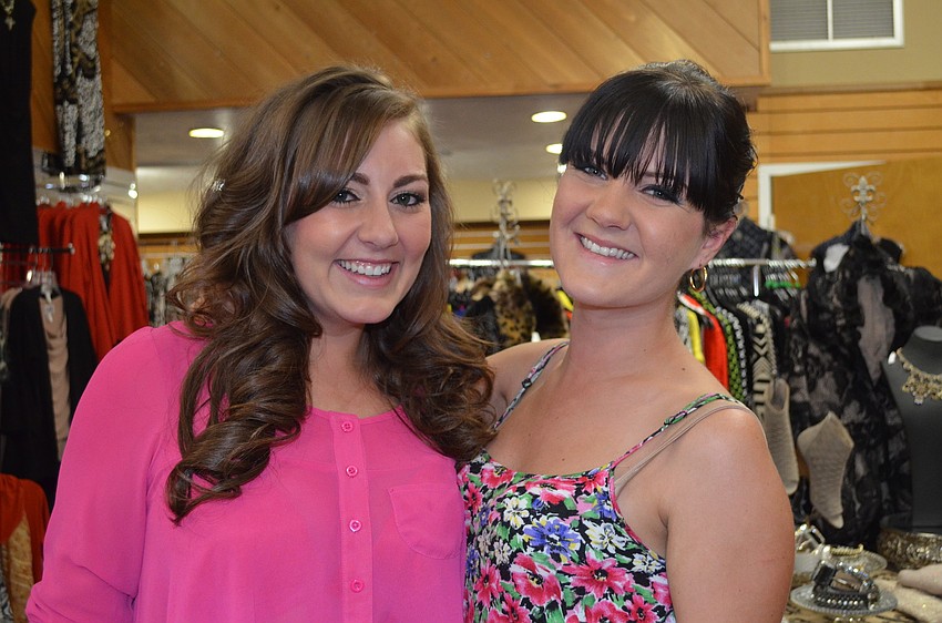 Models Molly Gummin and Kelly Cummins before the show