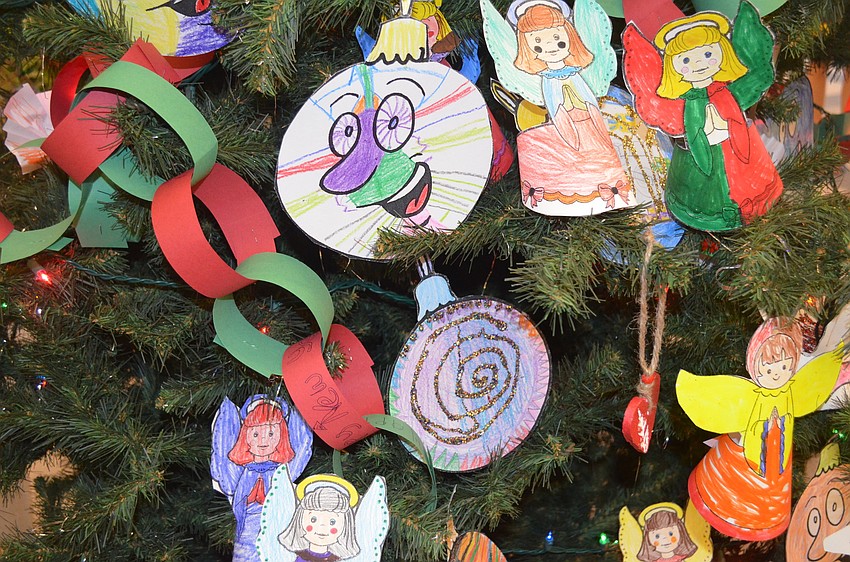 Students made all of the ornaments that were hung on the tree.