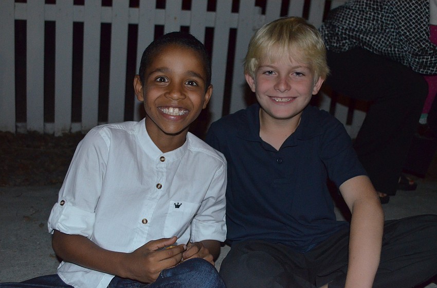 Jordan Gorn and Robert Brady wait to go on stage.