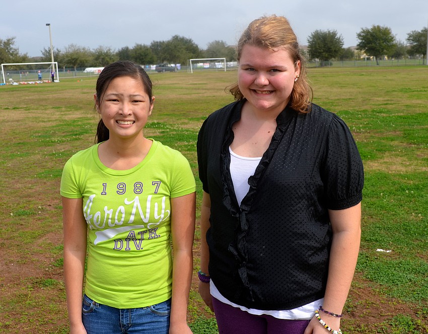 Fourteen-year-olds Haley Mercer and Christine Pierce.