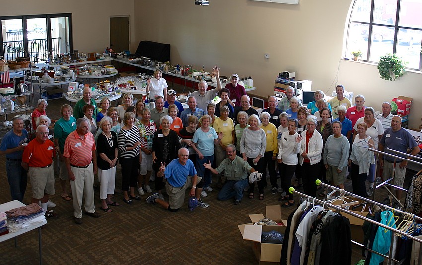 Over 50 volunteers came out to help set up for the Sale Away.
