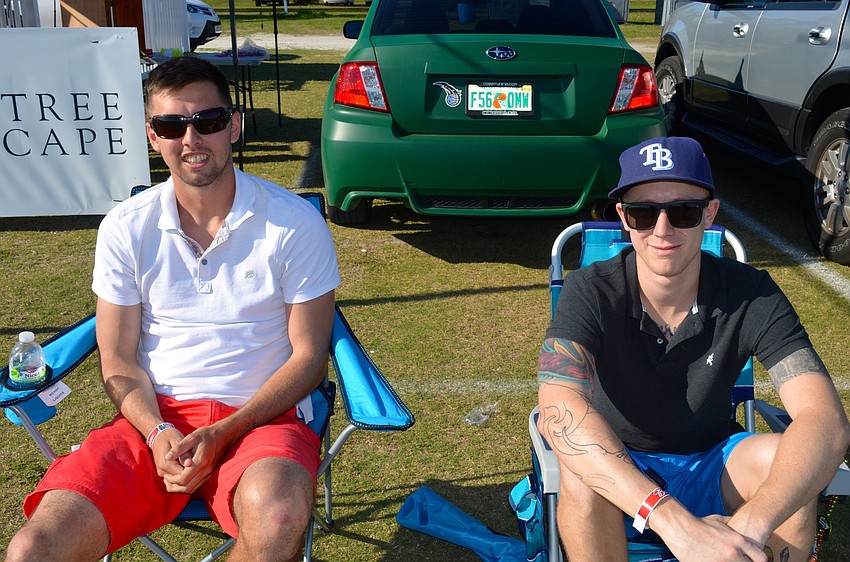 Morghan Beachy and Elijah Swabb get excited about the match.