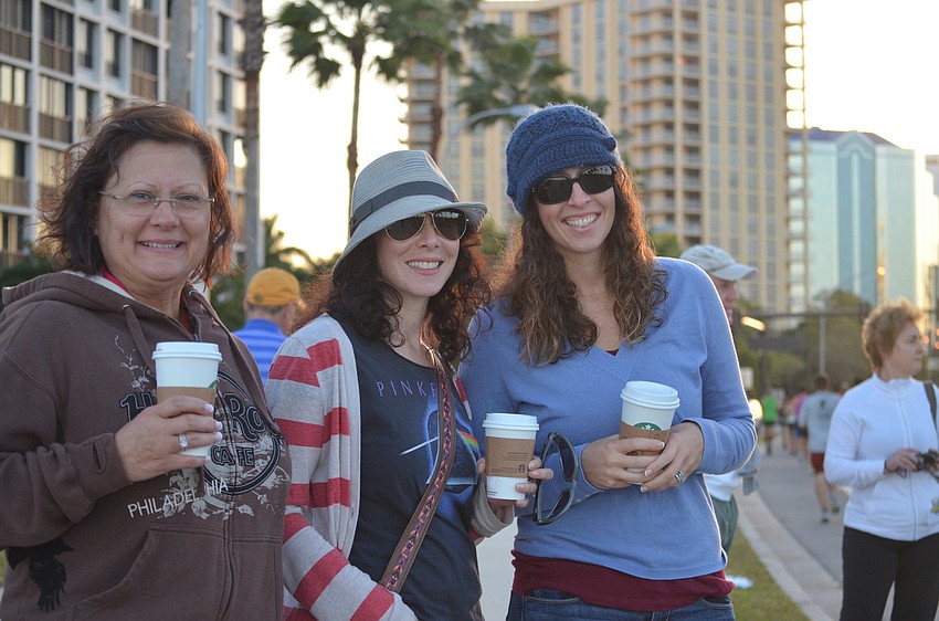 Nicole Gamma, Jackie Schaffel and April Mason watch the race.