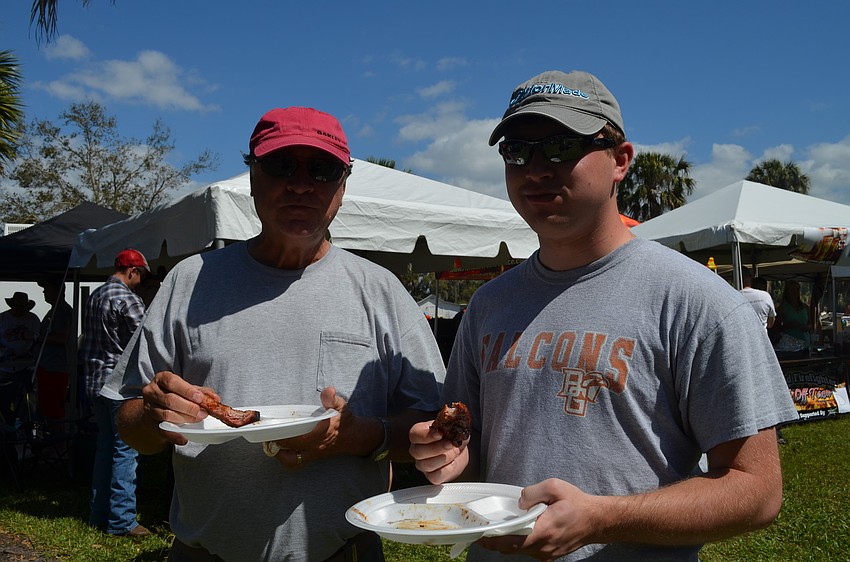 Bob and Bryan Combs say Station 16â€™s ribs are really good.
