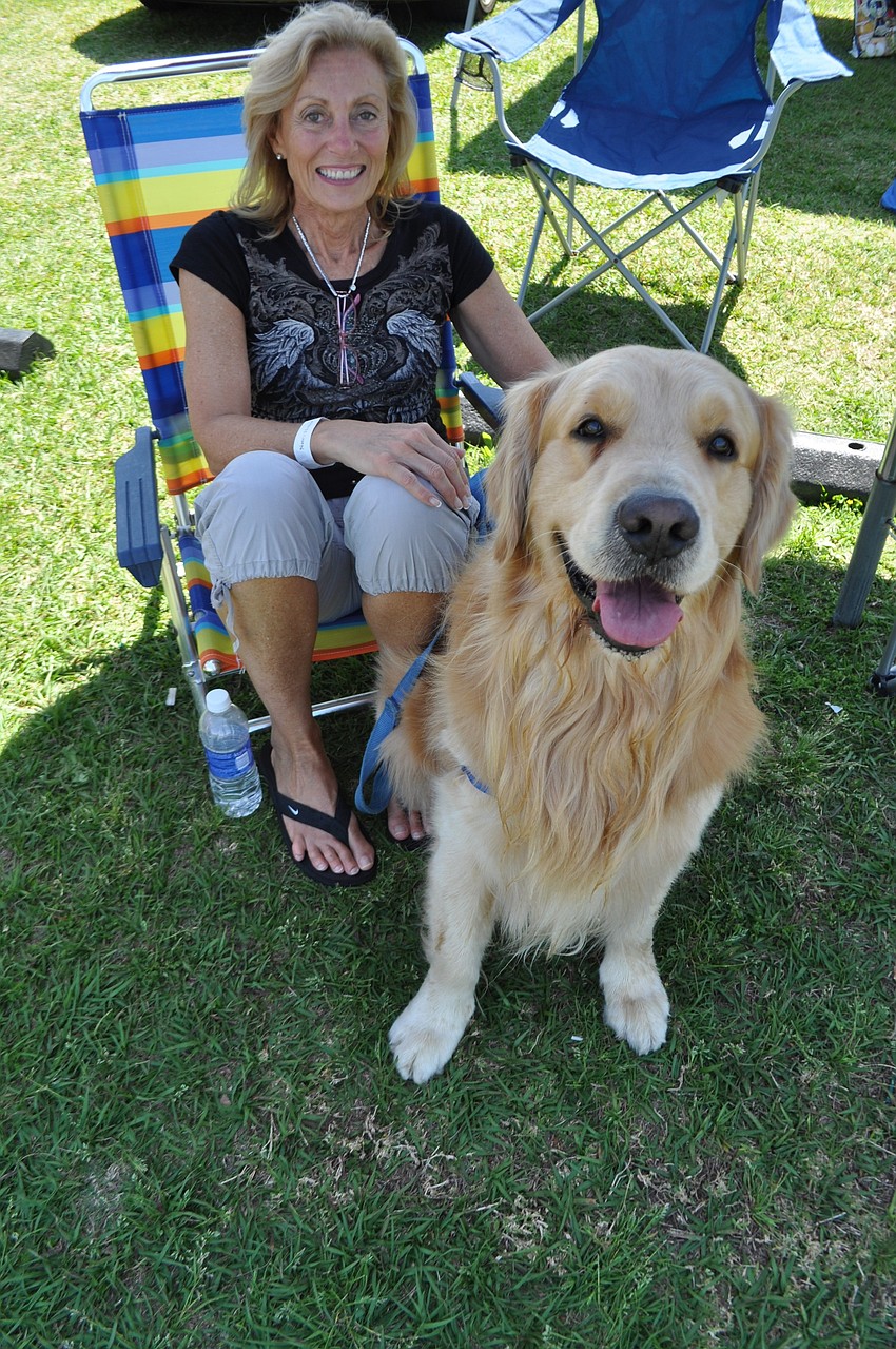 Barbara Sands brings her 4-year-old dog, Griffin.
