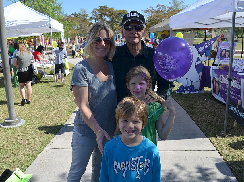 Terilyn Novak with her father, Ernie George and children, Travis and Angelique