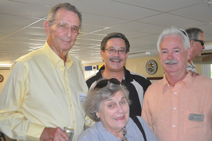David and Maggie Brenner with Bruce Franklin and Jim Brown