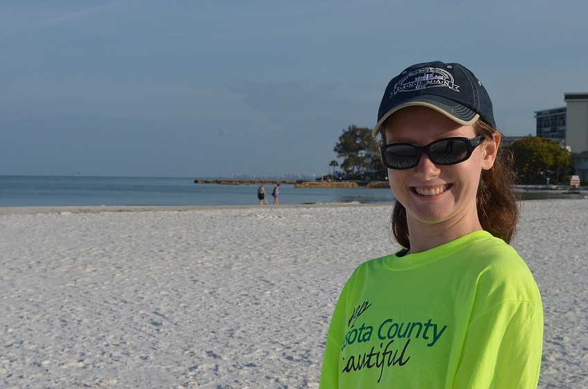 Kye Stauffer is a senior at Riverview High School. She hopes to study physics in college. She volunteered to clean the beach with her mother Michelle Stauffer.