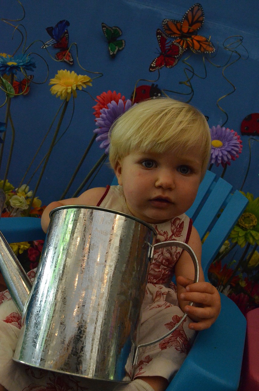 Fifteen-month-old Claire Thomas came to see her sister Adele sing and to play at the Butterfly Ball.