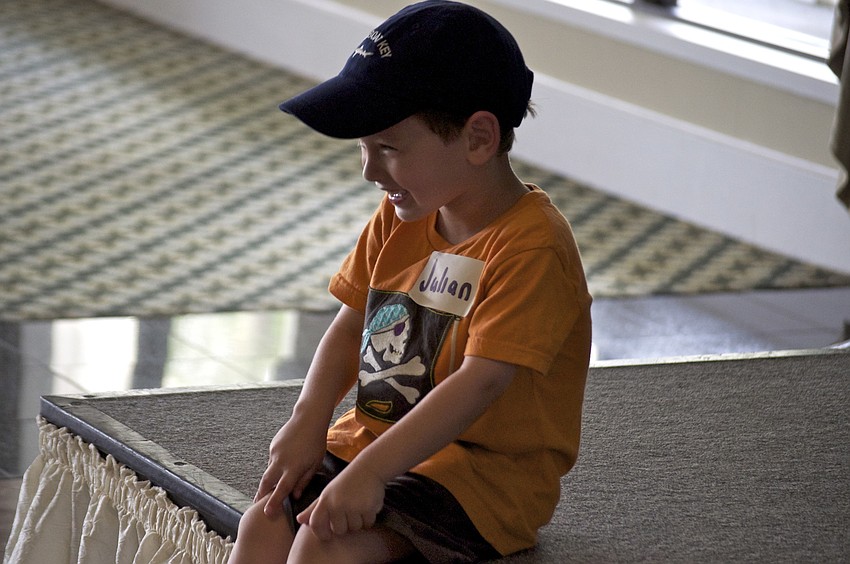 Julian Colton laughs where those who are â€œoutâ€ sit. He waits paitnetly for the next round.