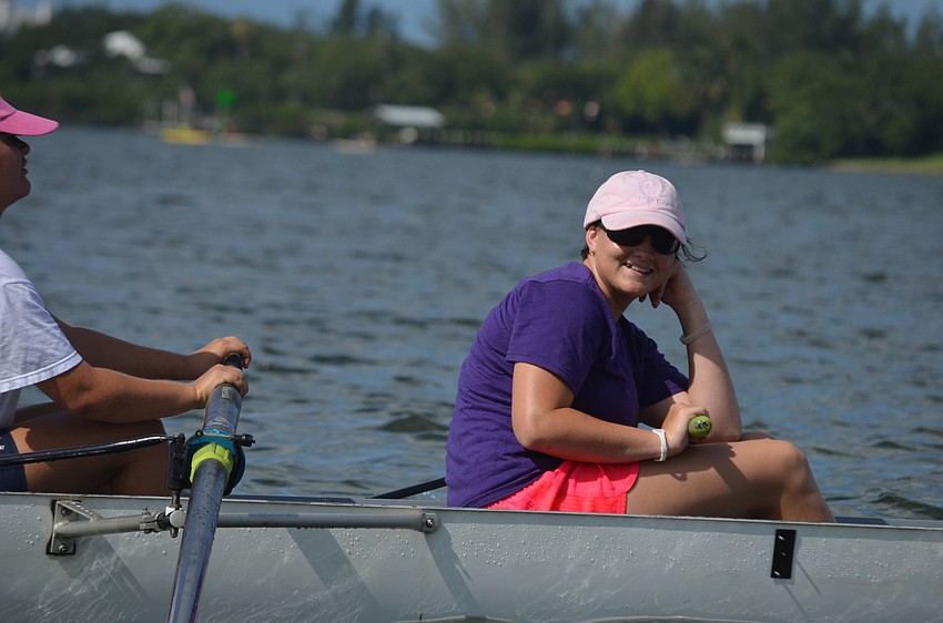 Sune Venter enjoys the morning out on the water with her friends.