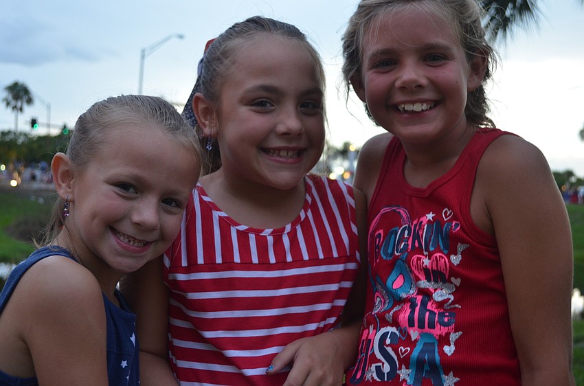 Sisters Ella and Olivia Kolb played with Angelina Trevino at Bayfront Park.