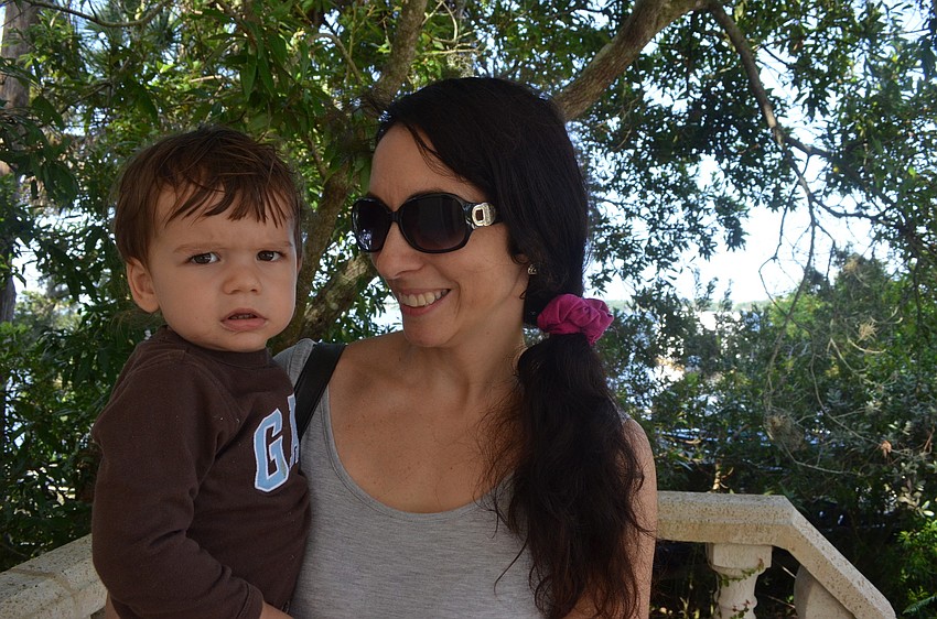 Christa Hardin shows her 1-year-old son Jack around Bay Preserve at Osprey.