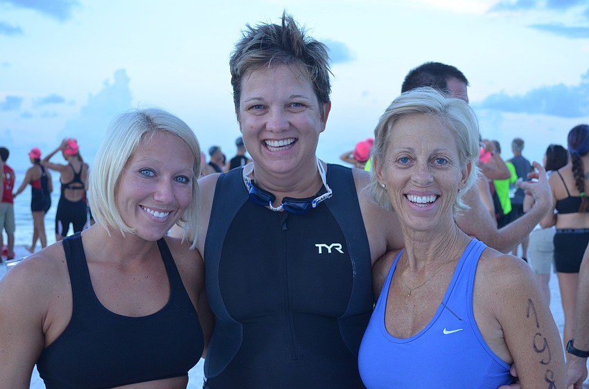 Mandy Weatherbie participates in the Sprint Triathlon with her aunt-in-law Kellie Douglas and mother-in-law Leann Weatherbie. Douglas came all the way from Colorado.