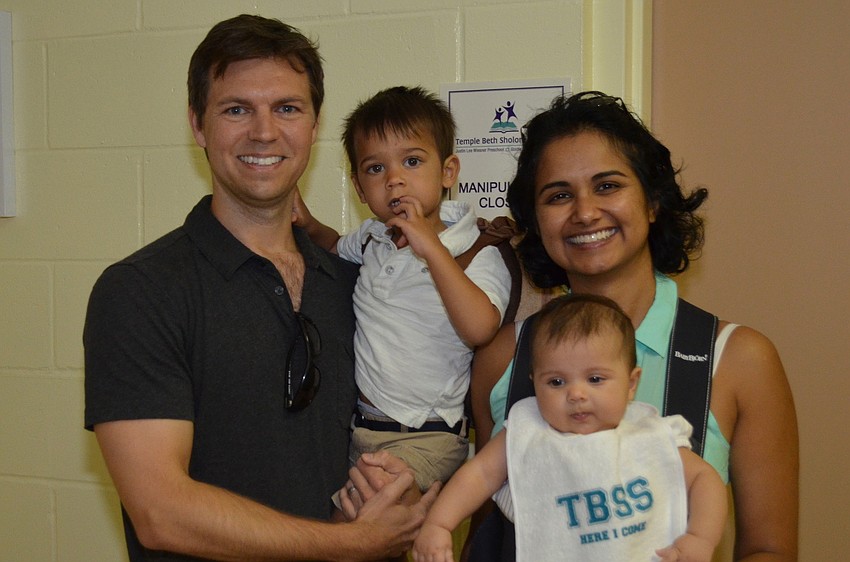 Derin Parks, kindergartener Kai Parks, Pooja Khator and Anya Parks.