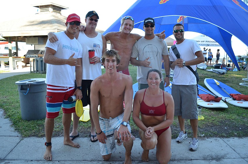 Sarasota County Lifeguards Brad Ward, Scott Montgomery, Scott Ruberg, Justin Brelnich, Chris Lender, Keith Misja and Stephanie Ganey