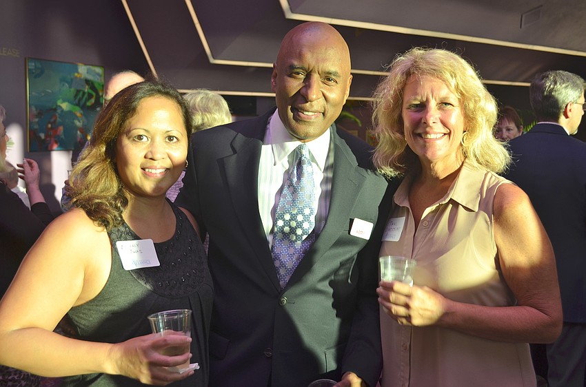 Beverly Arias, Mike Rosario and Pam Marenghi. Rosario received a 2013 Arts Leadership Award for his volunteer service to Westcoast Black Theatre Troupe.