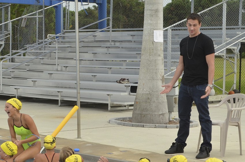 Ryan Lochte makes a special Speedo appearance at the Potter Park YMCA for the Sarasota Sharks.