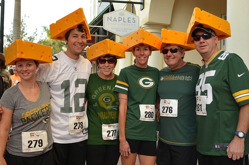 Packer fans Melody Bowman, Jon Bowman, Sue Bowman, Melissa Keebler, Lew Bowman and Jeff Keebler