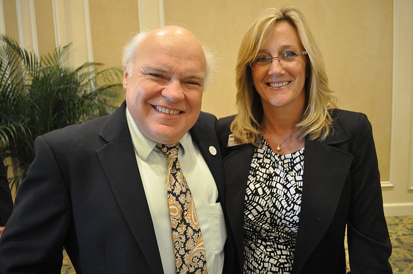 Dr. Donald Oâ€™Shea with his former calculus student Deborah Thomas of Neal Communities