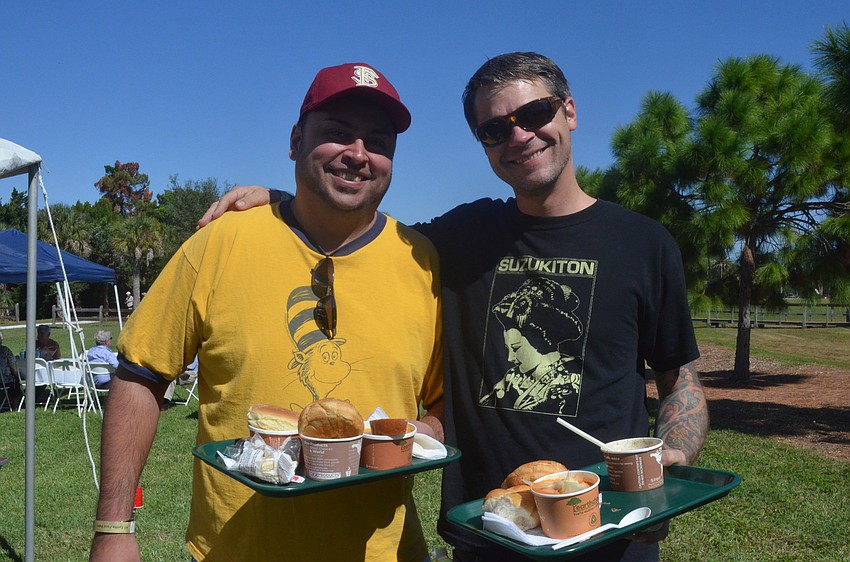 William Seidensticker and Al Ordonez with their bowls of soup
